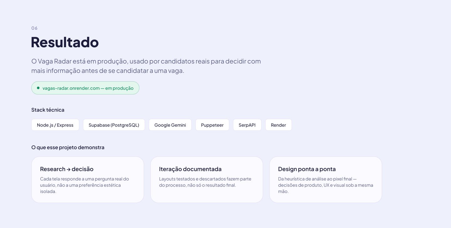 Radar de Vagas — resultado do projeto
